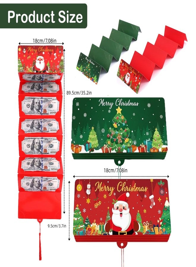Mivofun Elegant Christmas Money Envelope Set with Tassel, Festive 10-Slot Pull-Apart Design in Red & Green Cash Holder, 2-Pack for Holiday Decor and Gifting - Image 2